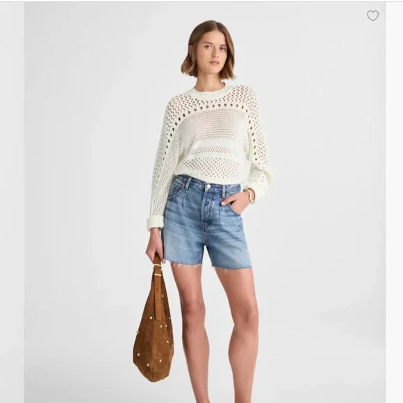 NWT Madewell XS Open-Stitch Cotton Pullover Sweater - Picture 2 of 14